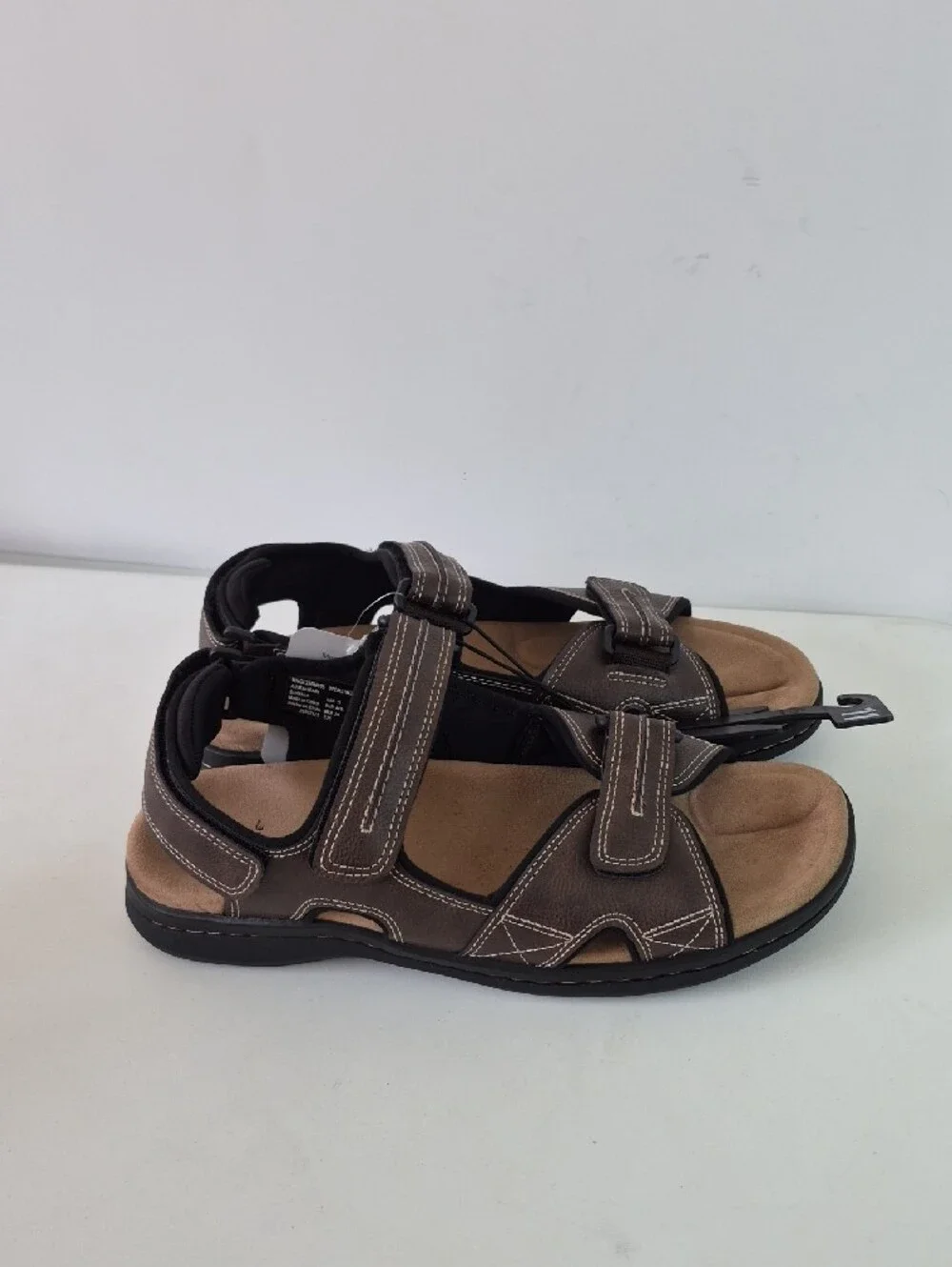 George Men's Brown & Black Adjustable Strap Sandals Size 11